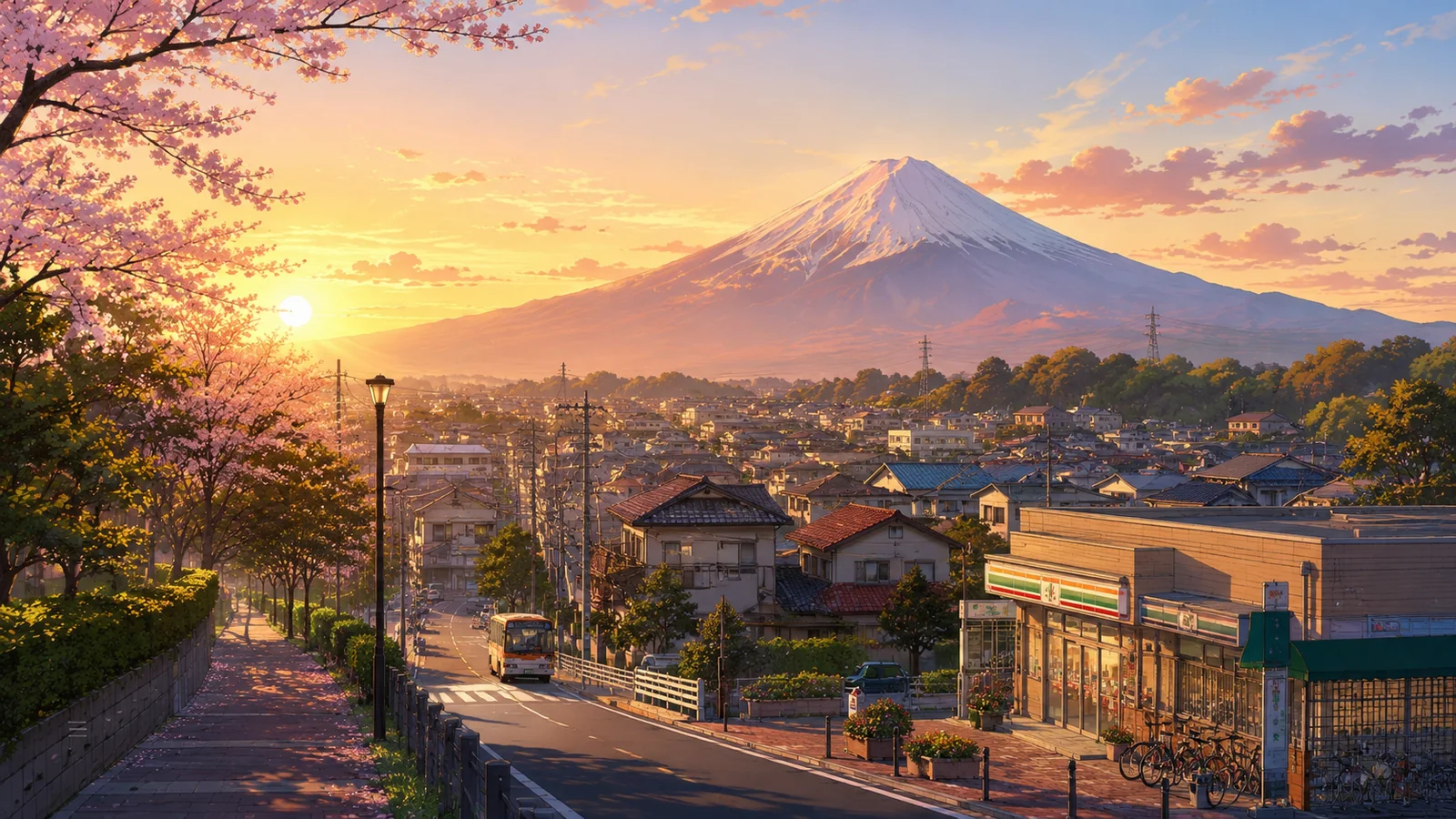 Katsuradaiの夕景と街並み