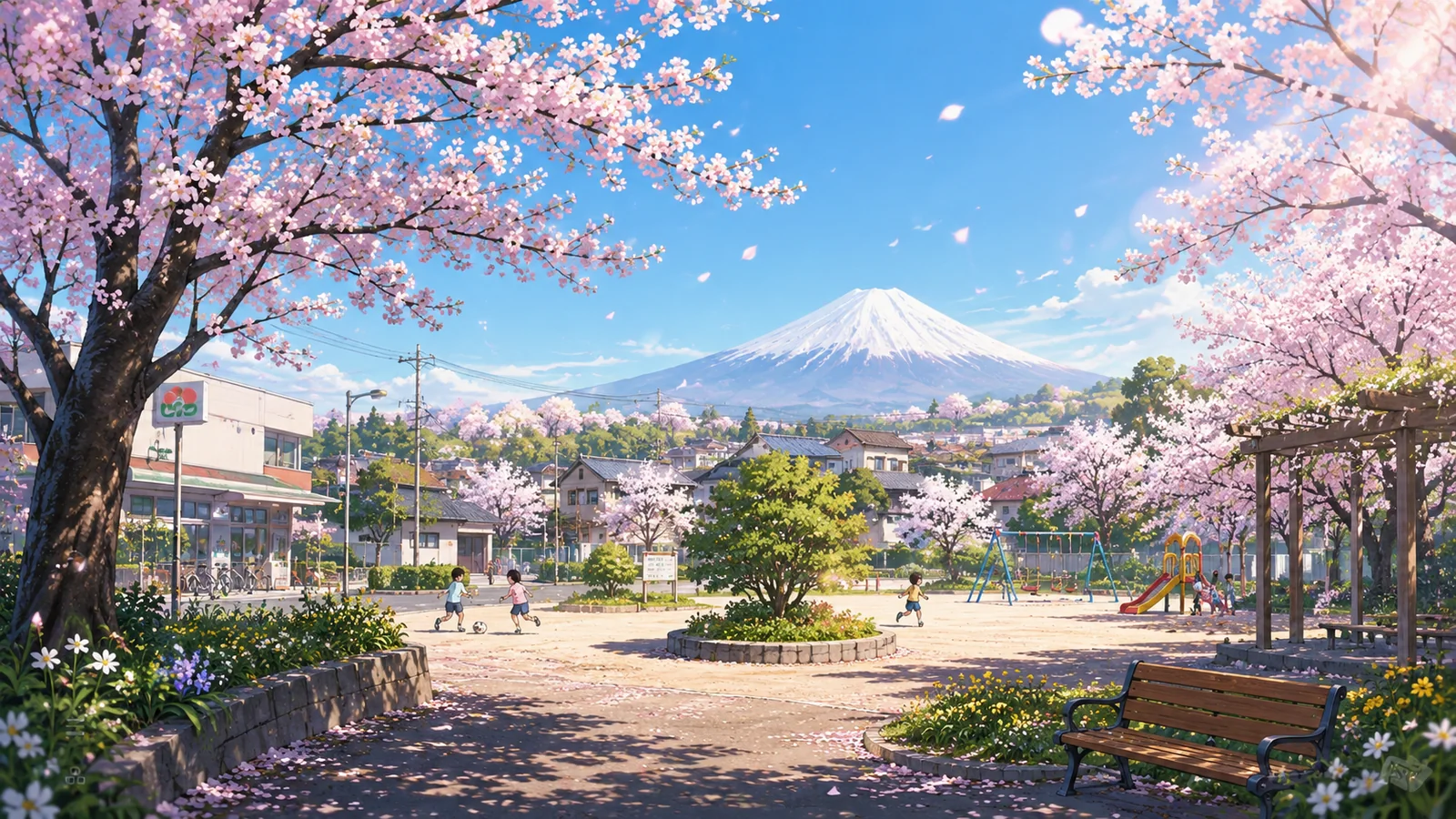 Katsuradaiの公園から望む富士山